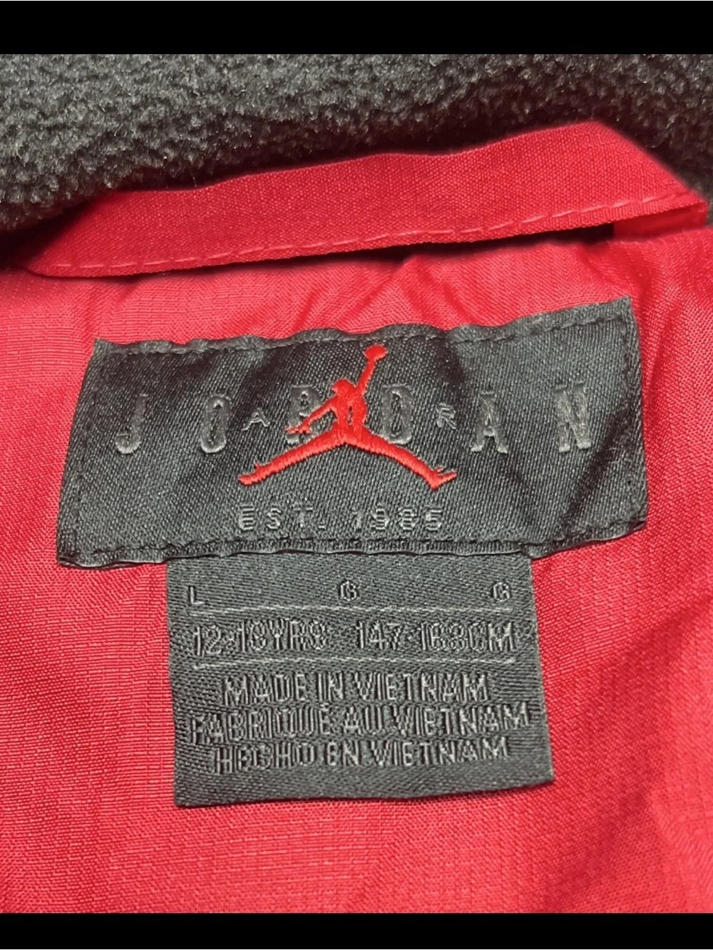 Jordan Kids Red Hooded Puffer Jacket